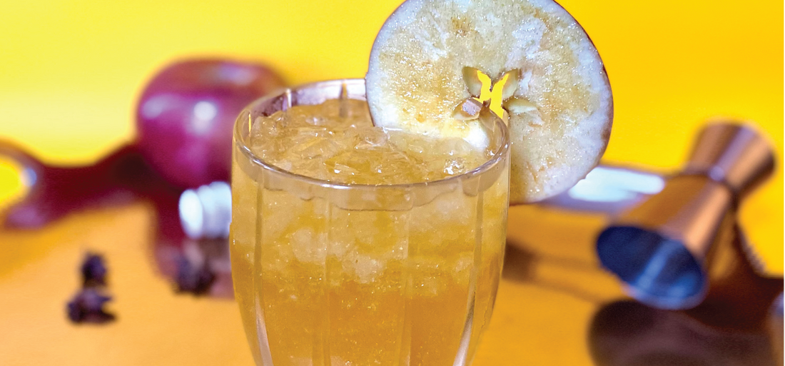 Spiced Apple Mocktail with Drink Glitter Fall Drink