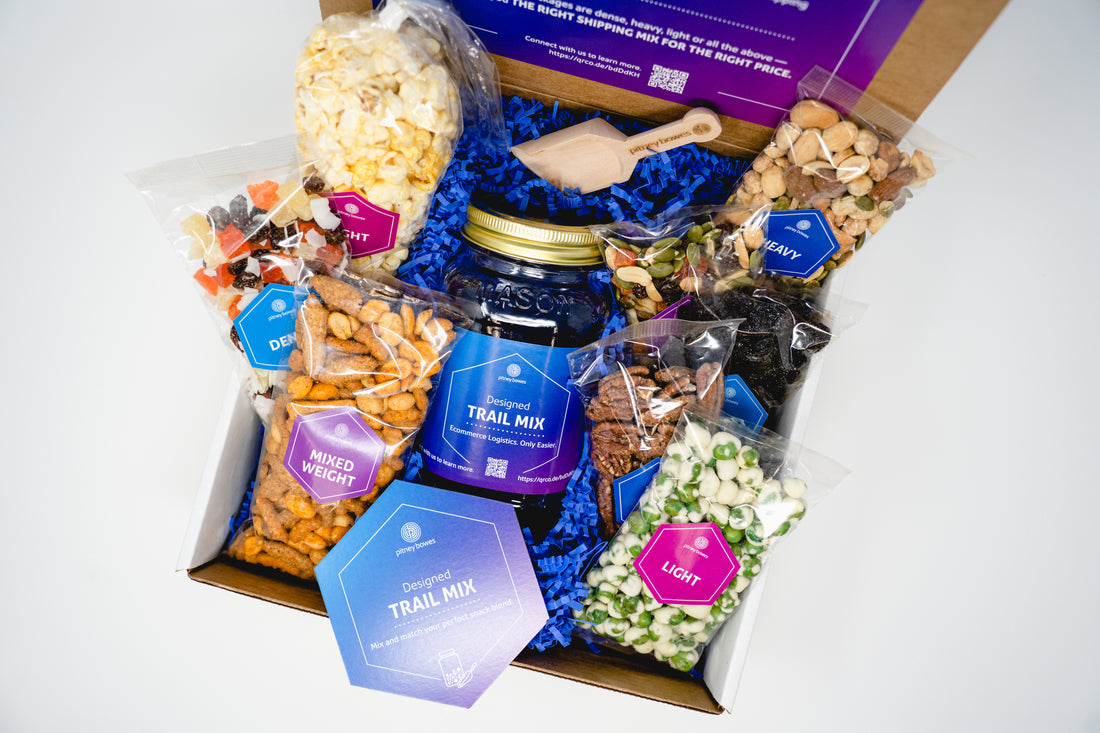 Customized corporate Trail Mix Gift with Pitney Bowes