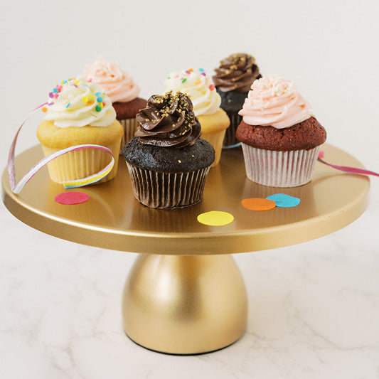 6 pack of iced cupcakes available for pickup and delivery in Austin, Texas. Choose up to 3 flavors; vegan and gluten-sensitive options available.