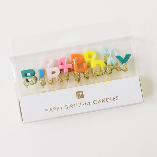 "Happy Birthday" Rainbow Candles